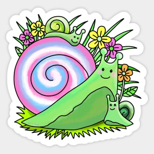 Snail with baby snails Sticker